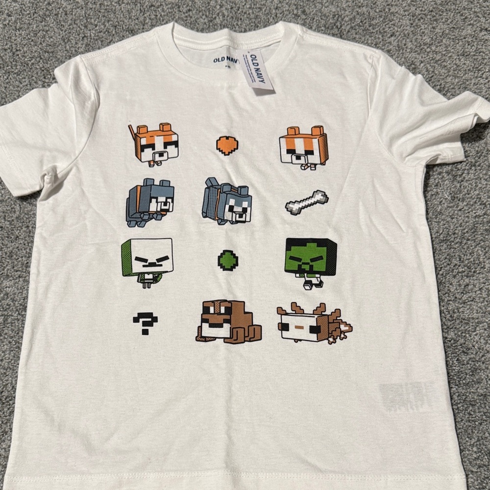 Old Navy White Pixel Art T-Shirt